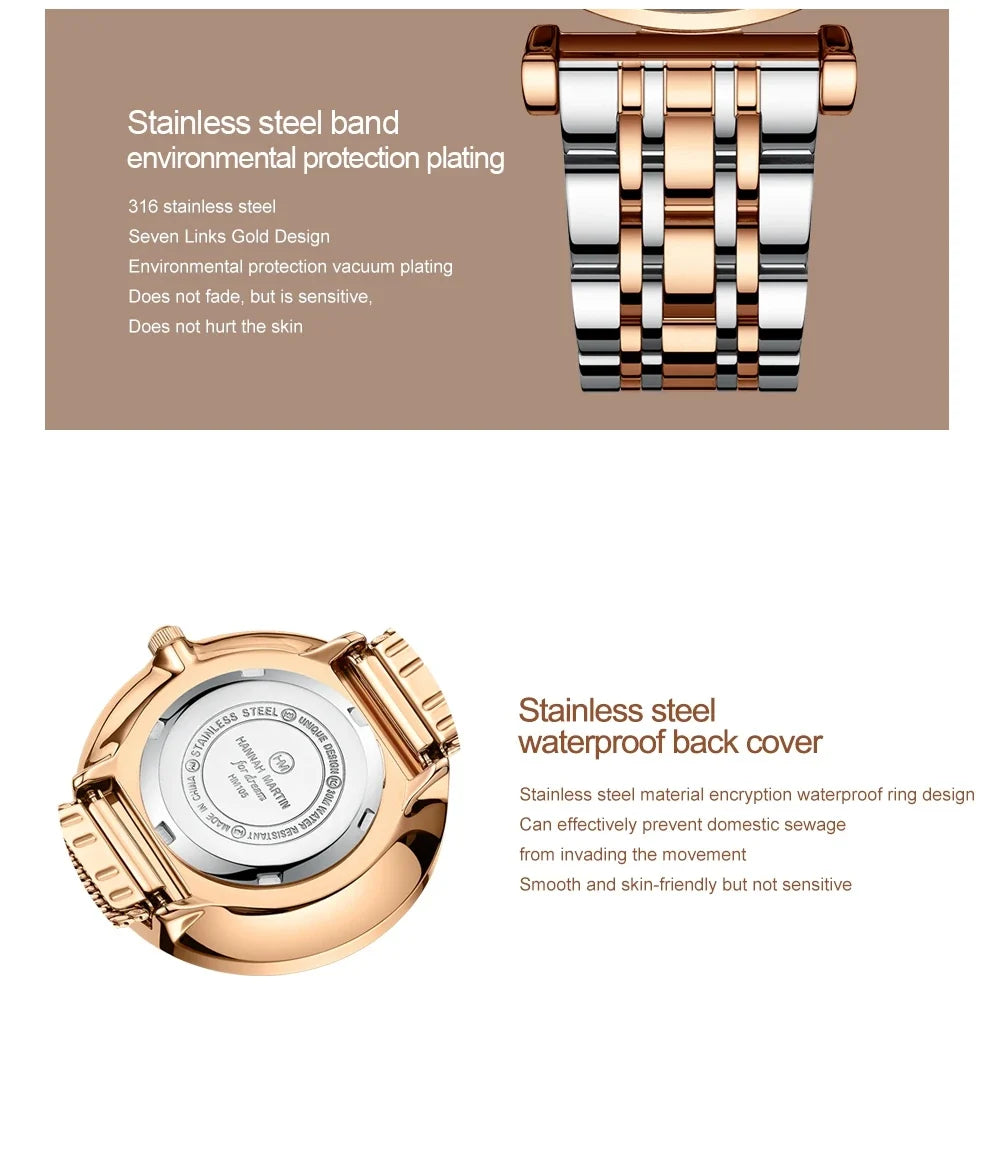 women's Timeless rose gold quartz wristwatch - stainless steel water-resistant minimalist round dial