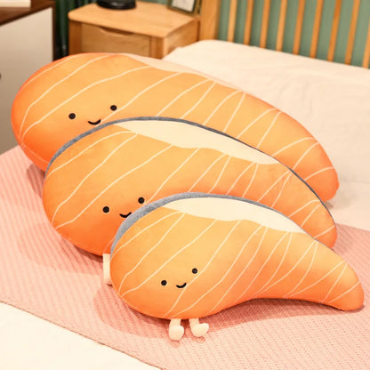 Plush Salmon Pillow Realistic Food Cushion Cozy Gift