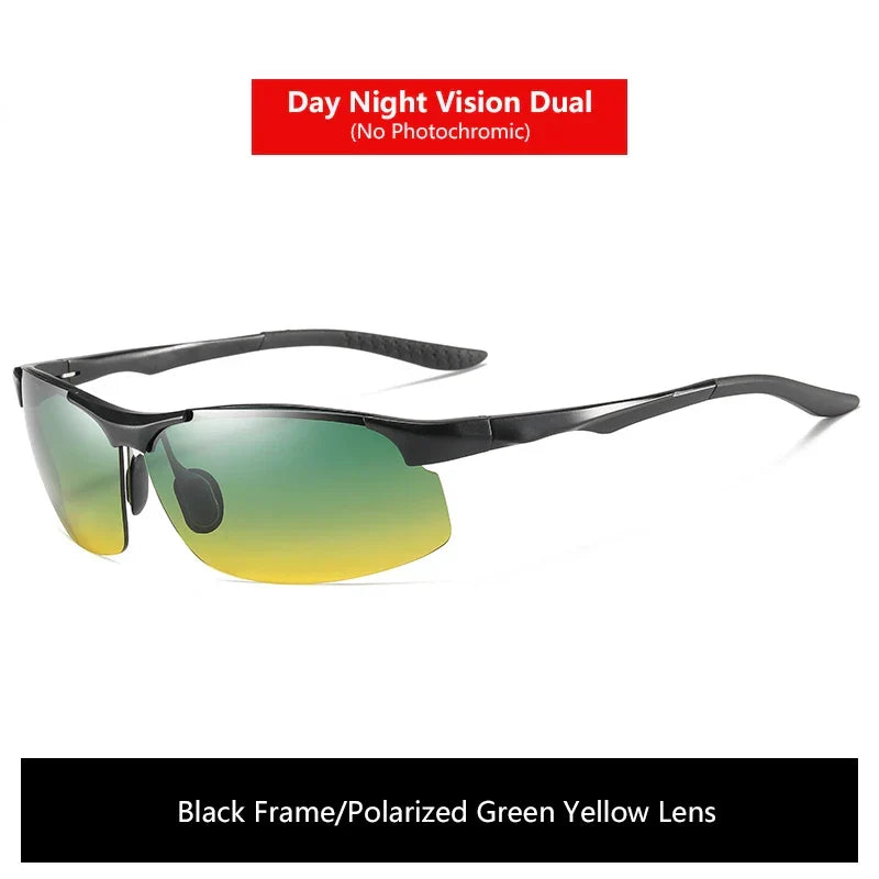 Sunglasses Photochromic Polarized UV400 Rimless Driving Glasses, Day Night Vision, Light Frame VT2173