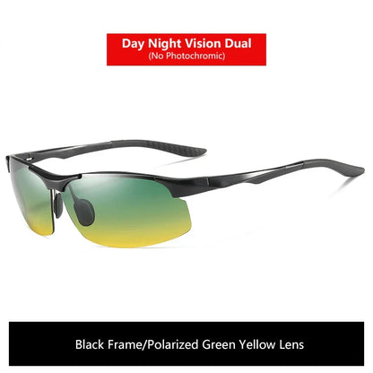 Sunglasses Photochromic Polarized UV400 Rimless Driving Glasses, Day Night Vision, Light Frame VT2173