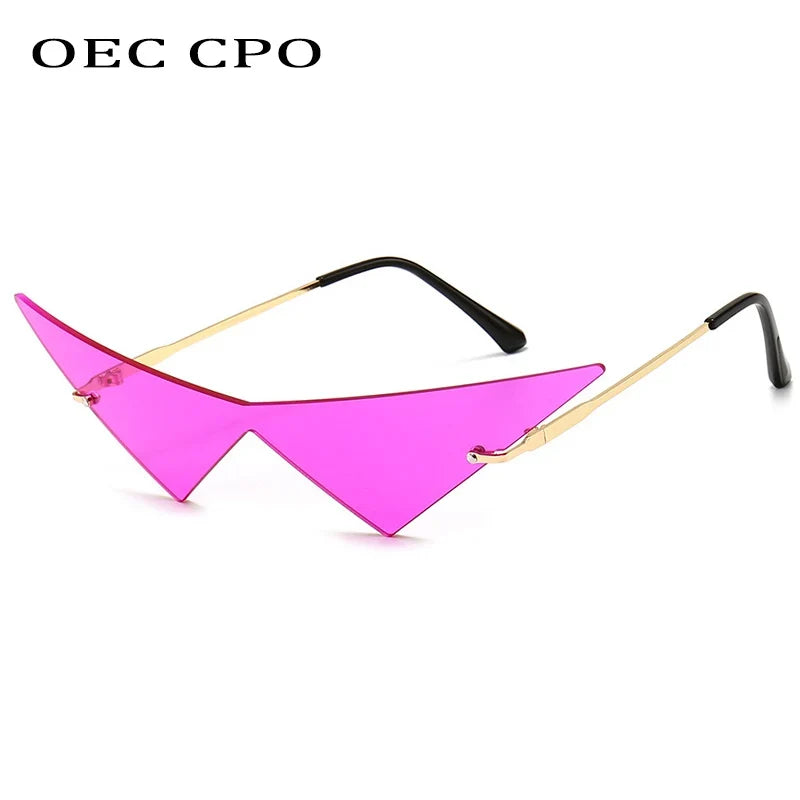 Eye Cat Sunglasses Rimless Oversized Triangle Frame Summer 2026 Trend UV400 Protection