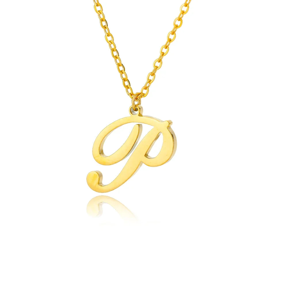 Gold Personalized Initial Necklace - Elegant Minimalist Gift for Women, Weddings & Anniversaries