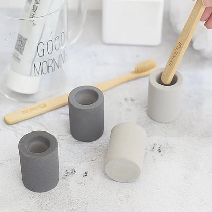 Travel-Friendly Travel Toothbrush Holder Device Kit - Diatomaceous Earth, Moisture Absorption, Grey