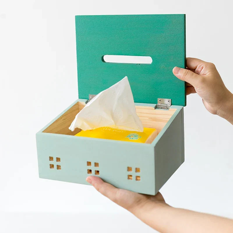 Tissue Box Wooden Scandinavian Napkin Holder Box Fall 2025 Kitchen Dining Organizer Eco Friendly Rustic Gift