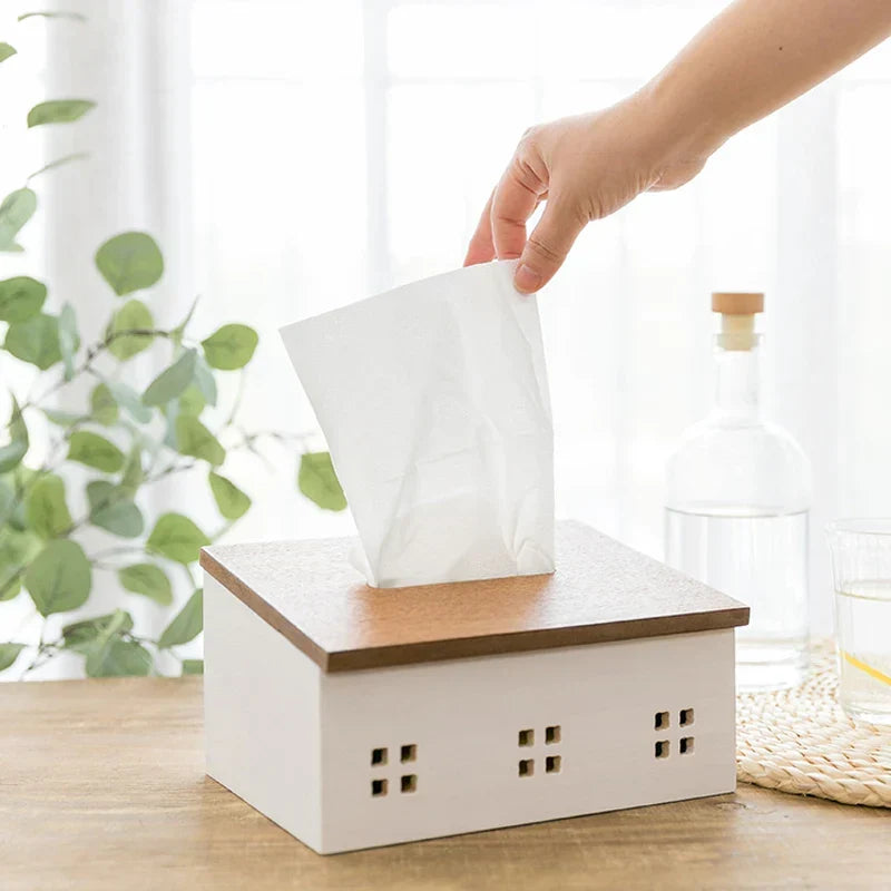 Tissue Box Wooden Scandinavian Napkin Holder Box Fall 2025 Kitchen Dining Organizer Eco Friendly Rustic Gift