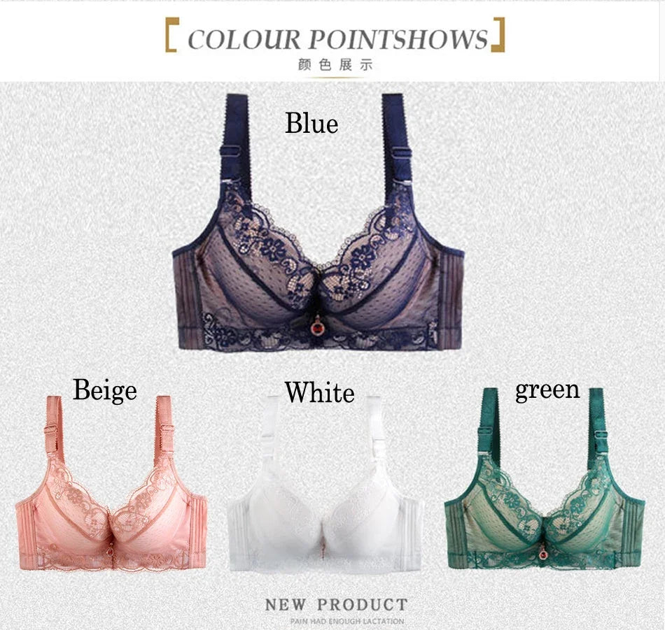 women's Flattering lace push-up bra - underwire 3/4 cup, nylon blend, everyday lingerie