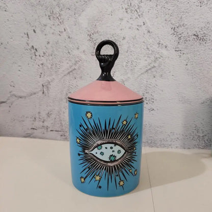 Candle Holder Starry Sky Big Eye Ceramic Jar Household Decor Fall 2025 Aromatherapy Scented Gift