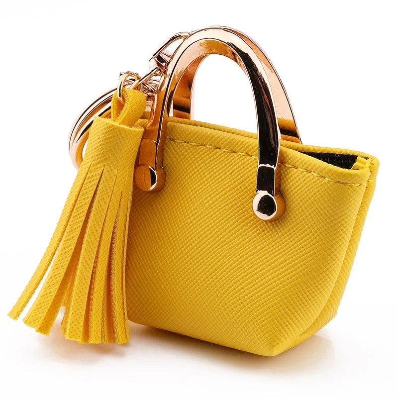 Free 1+1 Birkin Inspired Mini Hand Bag - PU Leather Coin Bag Charm Keychain