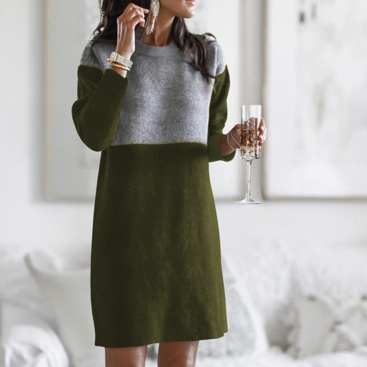 Elegant Women's Black Winter Dress, Comfortable Cotton Blend, Layering Friendly, Available in Multiple Colors-1
