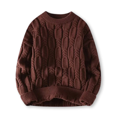 Men’s Warm Sweater - Cable Knit, Chunky, For Winter