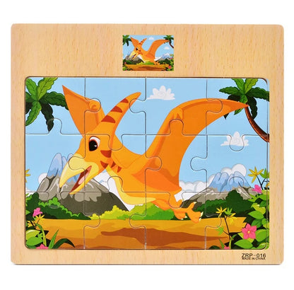 Vehicle Wooden Animal Puzzles for Kids Educational Gift