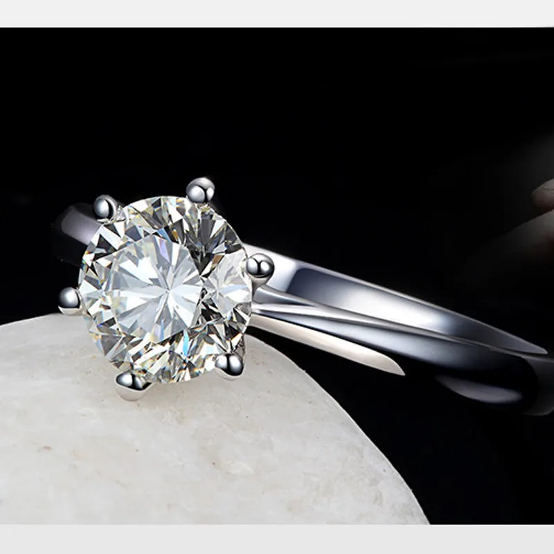 Ring Engagement Sterling Silver Solitaire Ring Austrian Crystal Fall 2026 Timeless Sparkle Gift Idea