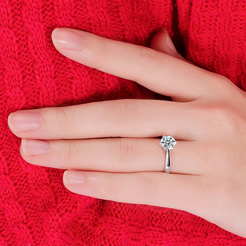 Ring Engagement Sterling Silver Solitaire Ring Austrian Crystal Fall 2026 Timeless Sparkle Gift Idea