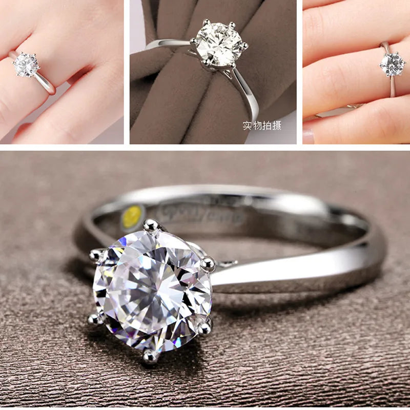 Ring Engagement Sterling Silver Solitaire Ring Austrian Crystal Fall 2026 Timeless Sparkle Gift Idea