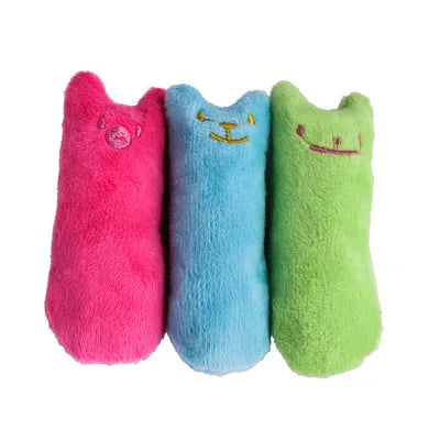 Grinding Teeth Catnip Toys - Funny Plush Cat Chewing Toy for Kittens
