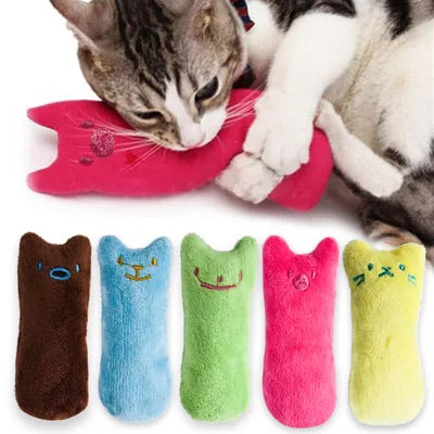 Grinding Teeth Catnip Toys - Funny Plush Cat Chewing Toy for Kittens