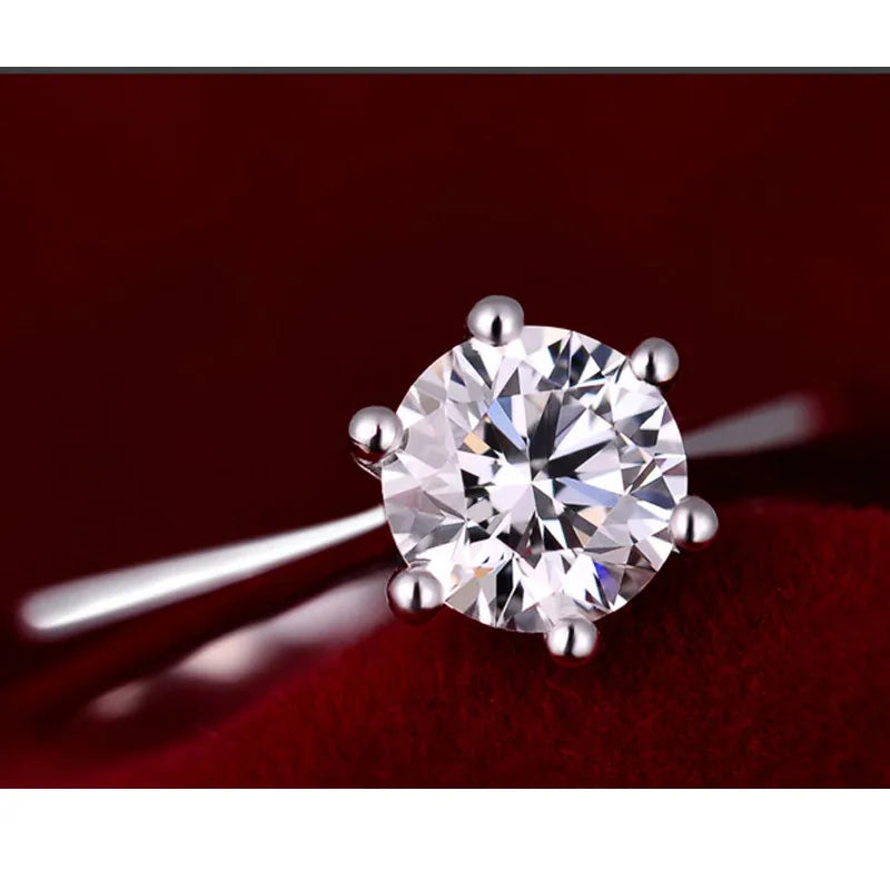 Ring Engagement Sterling Silver Solitaire Ring Austrian Crystal Fall 2026 Timeless Sparkle Gift Idea