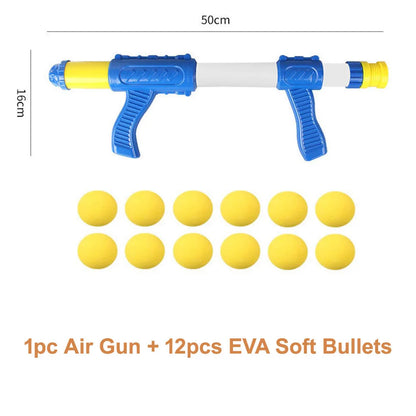 Foam Ball Gun Kids Air Powered Plush Bullet Shooter Toy Desktop Indoor Outdoor Fall 2025 Safe EVA Play