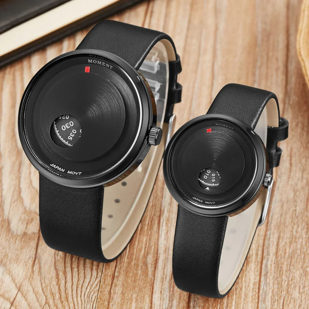 Quartz Watch Minimalist Leather Strap Couple Watch Kit Fall 2025 Water-Resistant Japanese Movement Gift