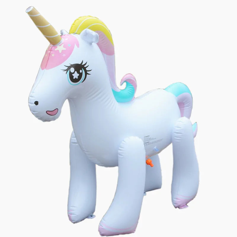 Unicorn Inflatable PVC Giant Water Spray Pool Float Kids Summer 2025 Backyard Party Splash Toy