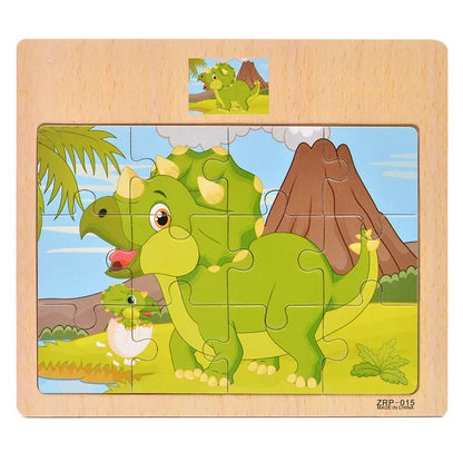 Vehicle Wooden Animal Puzzles for Kids Educational Gift
