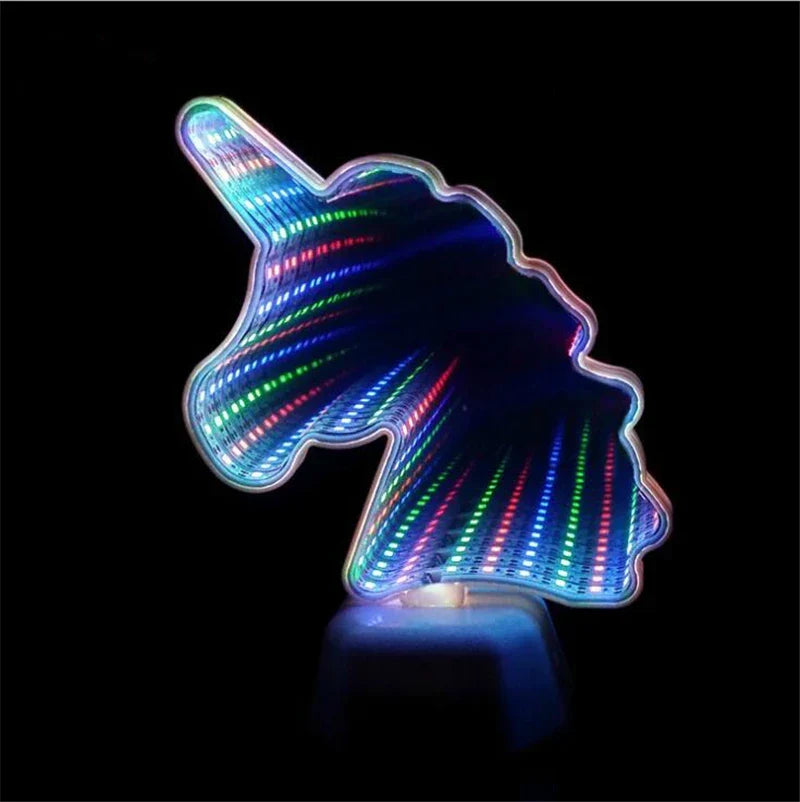 Night LED Light 3D Infinity Mirror Tunnel Lamp Kids Bedroom Novelty Back To School 2025 Battery Powered Cozy Glow