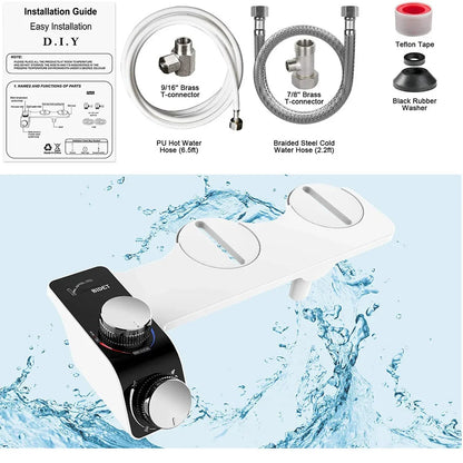 Bidet Toilet Seat Attachment Dual Nozzle Self Cleaning Non Motor-Driven Fall 2026 Household Upgrade
