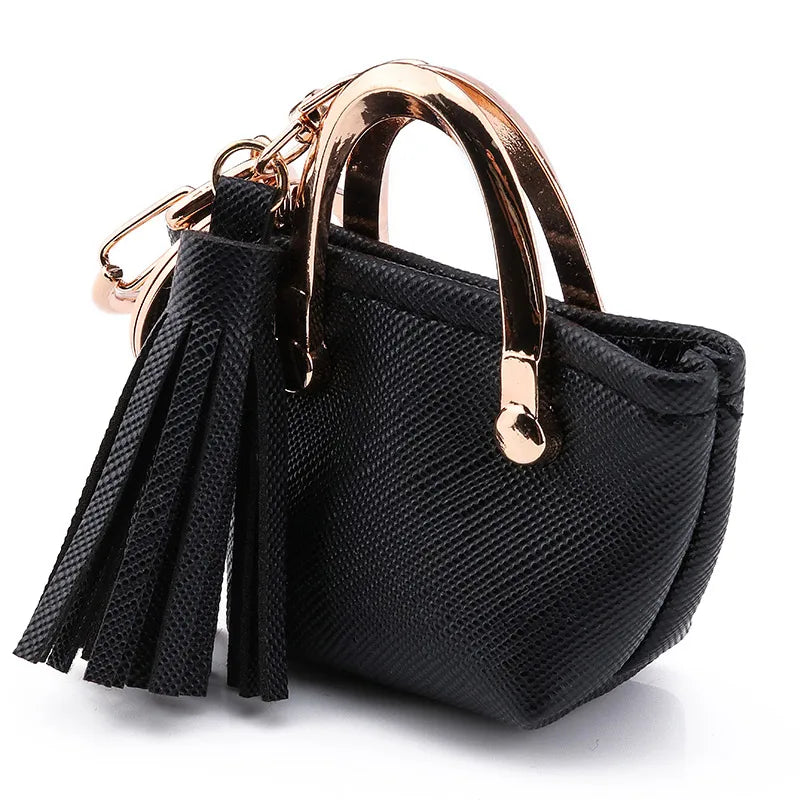 Free 1+1 Birkin Inspired Mini Hand Bag - PU Leather Coin Bag Charm Keychain