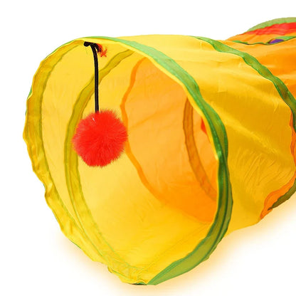 Tunnel Cat Pet Tube - Collapsible Indoor Outdoor Toy for Kittens and Puppies, Fun Hiding and Exercising Puzzle