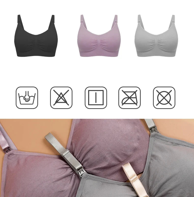 seamless wire-free maternity, nylon, all seasons – Breathable women's nursing bra