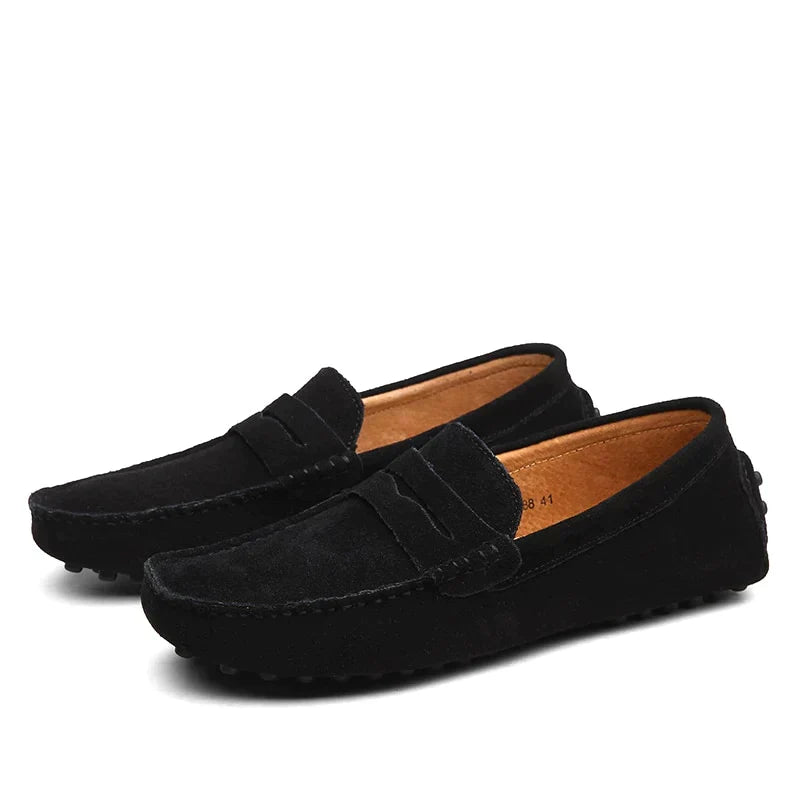 Classic Men's Moccasins, Lightweight Slip-On Suede Shoes with Durable Sole for Office and Casual Wear-5