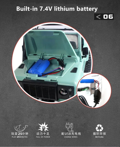 Truck RC 1/20 Scale 4WD Off Road Climbing Buggy Light 2.4G Remote Control Car All Terrain Toy Fall 2025 Gift Idea