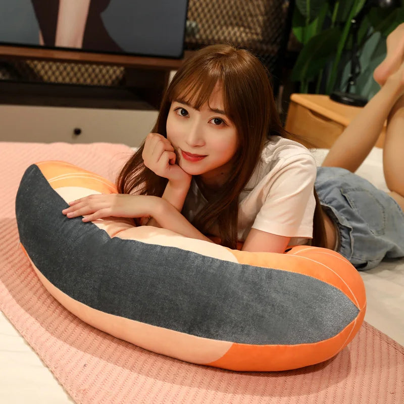 Plush Salmon Pillow Realistic Food Cushion Cozy Gift