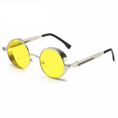 Steampunk Metal Sunglasses for Men Women Vintage Round Glasses Fashion High Quality Oculos de Sol