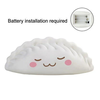 Night Light Battery-Powered LED Bun Dumpling Cartoon Bedside Lamp Fall 2025 Kids Bedroom Plush Sleep Gift