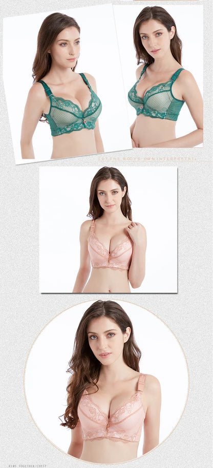 women's Flattering lace push-up bra - underwire 3/4 cup, nylon blend, everyday lingerie