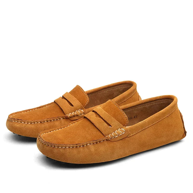 Classic Men's Moccasins, Lightweight Slip-On Suede Shoes with Durable Sole for Office and Casual Wear-6