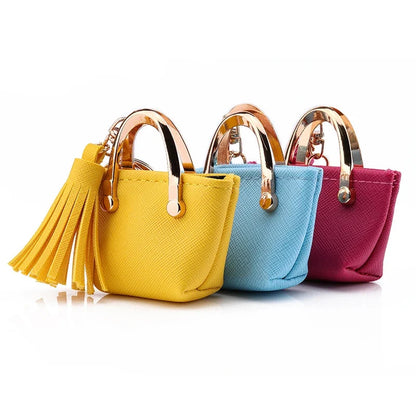 Free 1+1 Birkin Inspired Mini Hand Bag - PU Leather Coin Bag Charm Keychain