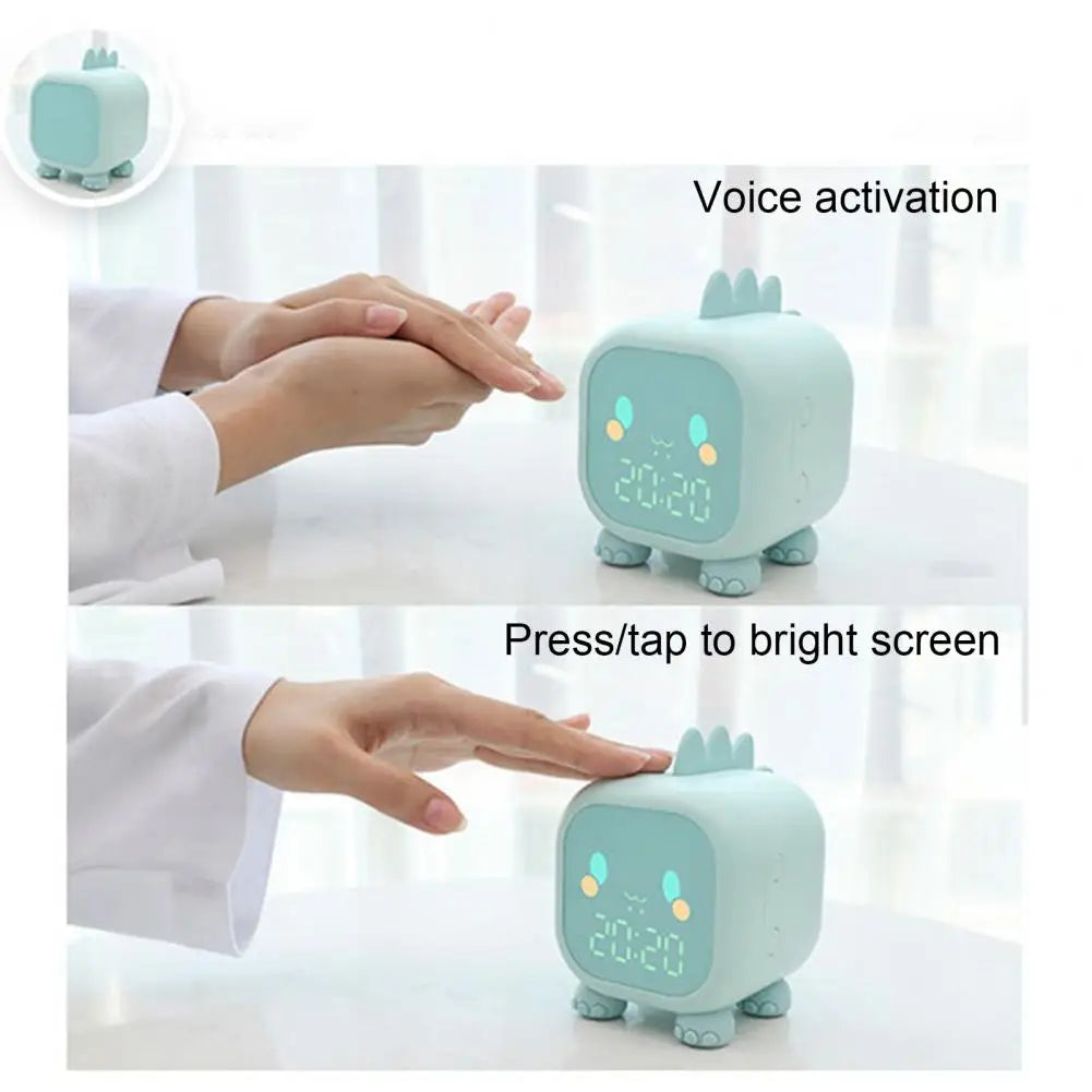 Alarm Kids Clock Dinosaur LED Clock With Temperature Display Voice Control Sleep Trainer Back to School 2025 Cute Gift