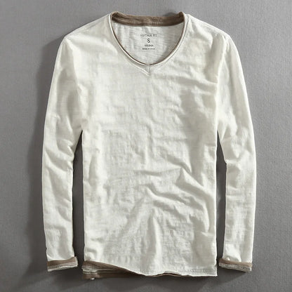 Plush Timeless Men's V Neck Sweater - V Cut, Cotton, Casual