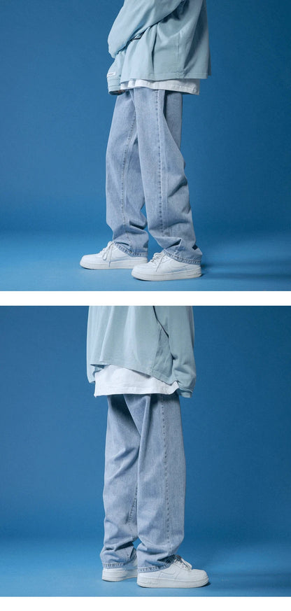 Plush Relaxed Men's Jeans - Baggy Tapered, Denim, Regular