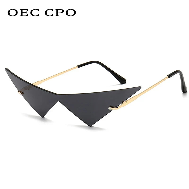 Eye Cat Sunglasses Rimless Oversized Triangle Frame Summer 2026 Trend UV400 Protection