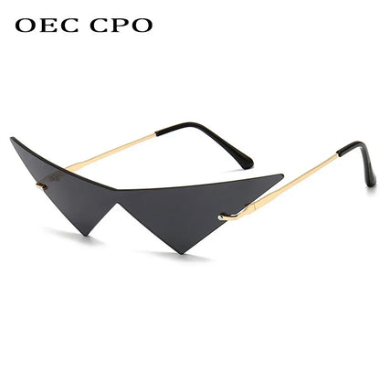 Eye Cat Sunglasses Rimless Oversized Triangle Frame Summer 2026 Trend UV400 Protection