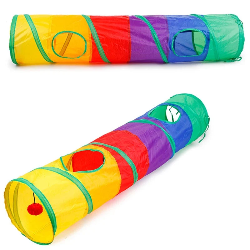 Tunnel Cat Pet Tube - Collapsible Indoor Outdoor Toy for Kittens and Puppies, Fun Hiding and Exercising Puzzle