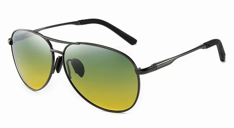 Metal Aviation Frame Color Changing Sunglasses for Men, Pilot Day Night Vision Driving