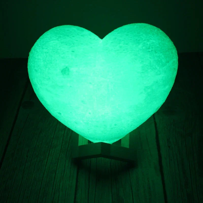 3D Moon Lamp Heart Shape Night Light USB Battery-Powered Remote Controlled Romantic Decor Fall 2025 Gift