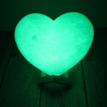 3D Moon Lamp Heart Shape Night Light USB Battery-Powered Remote Controlled Romantic Decor Fall 2025 Gift