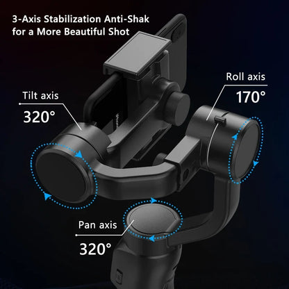 3-Axis Hand-Held Gimbal Stabilizer with Accessories - Anti Shake Smartphone Video Holder for Android & iPhone