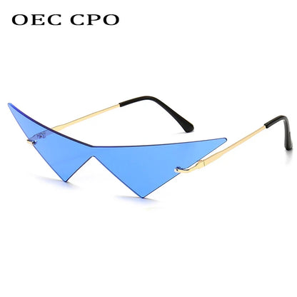 Eye Cat Sunglasses Rimless Oversized Triangle Frame Summer 2026 Trend UV400 Protection