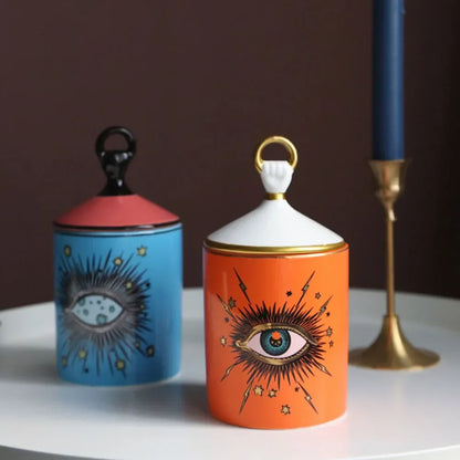 Candle Holder Starry Sky Big Eye Ceramic Jar Household Decor Fall 2025 Aromatherapy Scented Gift